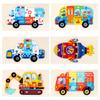 Wooden Children'S Early Education Traffic Cognition Three-Dimensional Puzzle Toy 0-2-3 Year Old Baby Educational Puzzle Building Block Toy