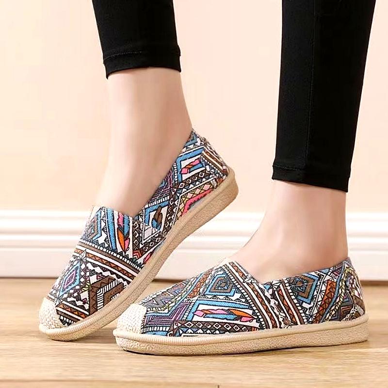 Spring and Autumn new cloth shoes single shoes medium casual canvas shoes cotton mop soft sole