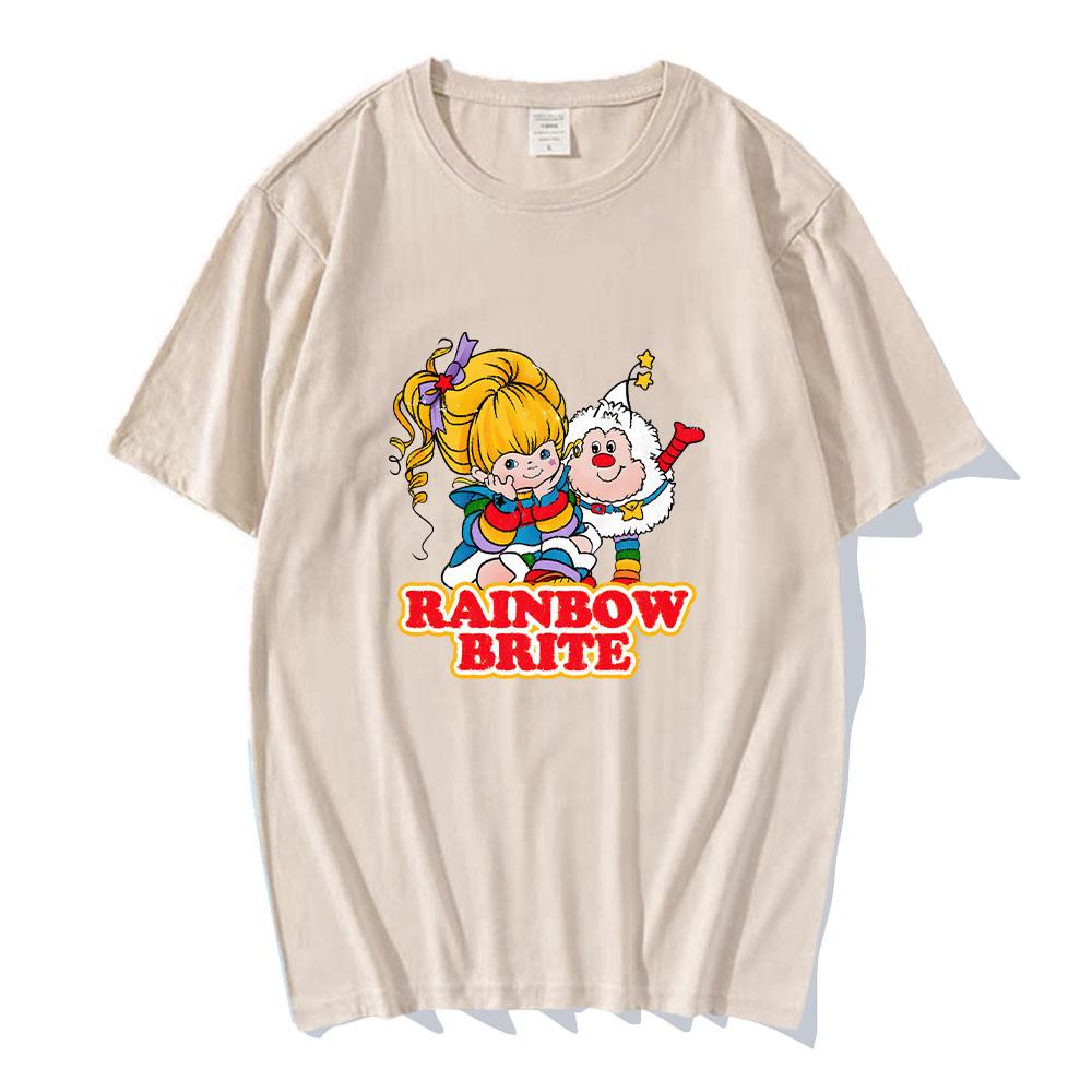Rainbow Brite Tshirts Cartoon Print Cute Vintage Teeshirt For SpringSummer Pure Cotton Round Neck Women Tshirt Camisetas Tops