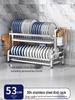 304 Stainless Steel Double-Layer Countertop Dish Drying Rack