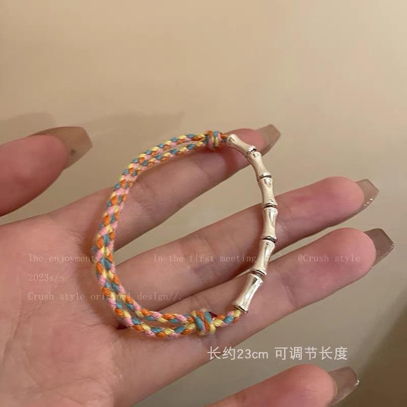Новый китайский бамбуковый плетеный браслет, новый ретро браслет для пар, веревочка на руку, браслет для девушки-инфлюенсера, темпераментный, женские украшения