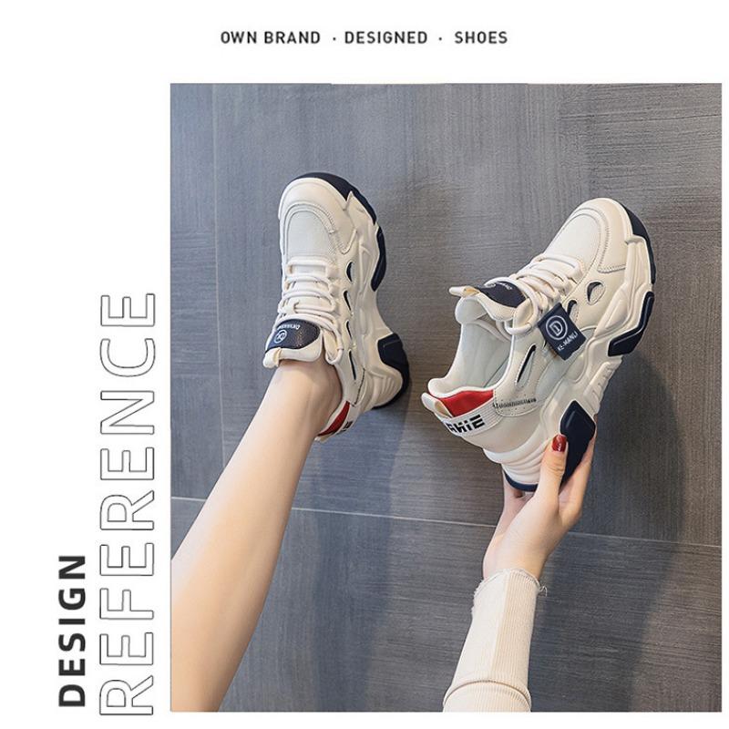 Women's Shoes Daddy Shoes, Mid-top Hundred Comfortable Muffin, Thick Bottom Within The High Casual Shoes