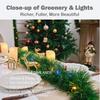 15.4FT Artificial Christmas Garland Lighted Christmas Decoration For Indoor Holiday Door Home Stairs