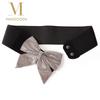 Rhinestone Bow Women's Waistband Elastic Wide Waist Decorative Belt Corset Style Bling-Bling Diamond Knot Belt Wedding Party