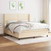 Slatted Bed Base with Mattress - Maison Exclusive - 180x200 Cm - Adjustable Headboard - Cream