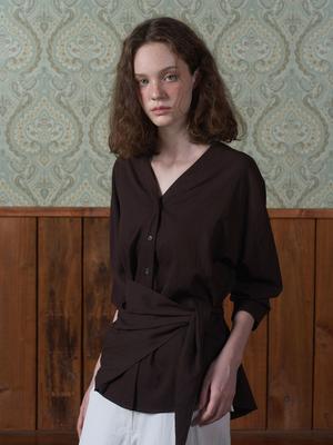 Boleusa Elise Scarf Blouse_Brown
