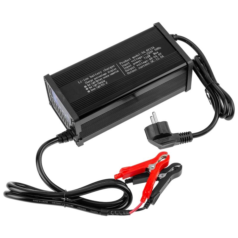 High-power 48V 5A 8A 10A 12A 15A 20A Electric Vehicle Lithium Battery Charger 13S 14S 16S 54.6V 58.8V 58.4V 54.75V LCD Display