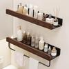 Punch-free Wall-mounted Walnut Bathroom Shelf