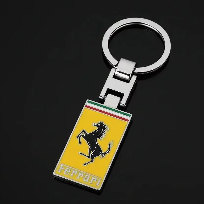F-Ferrari-F Metal Car Keychain Pendant Buckle Keyring Key Chain Gift For Ferrari F1 F80 SF90 Stradale SF90Spider 296 GTB 488 GTS