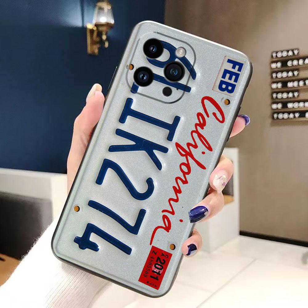 Lucky License Plate Number Cover Phone Case For Iphone Apple 17 AIR 16E 16 15 14 13 12 11 Pro XR Max 8 7 Plus TPU Case Shell