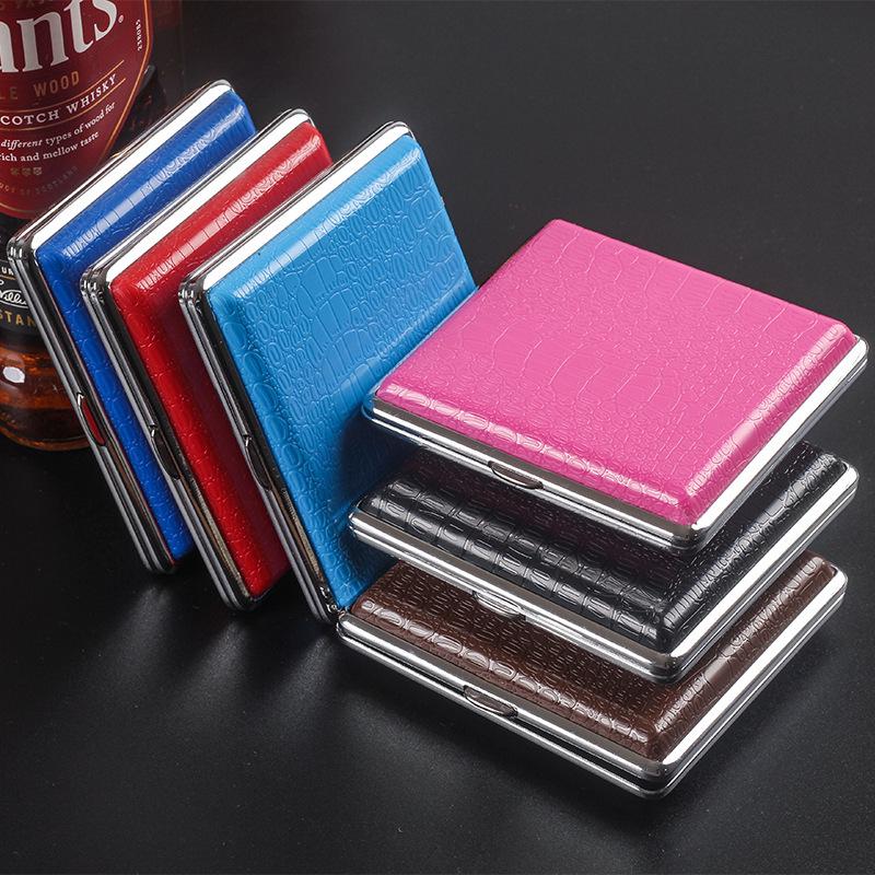Imitation Crocodile Texture Cigarette Case, 20 Capacity, Moisture-Proof, Pressure-Resistant, Portable Holder