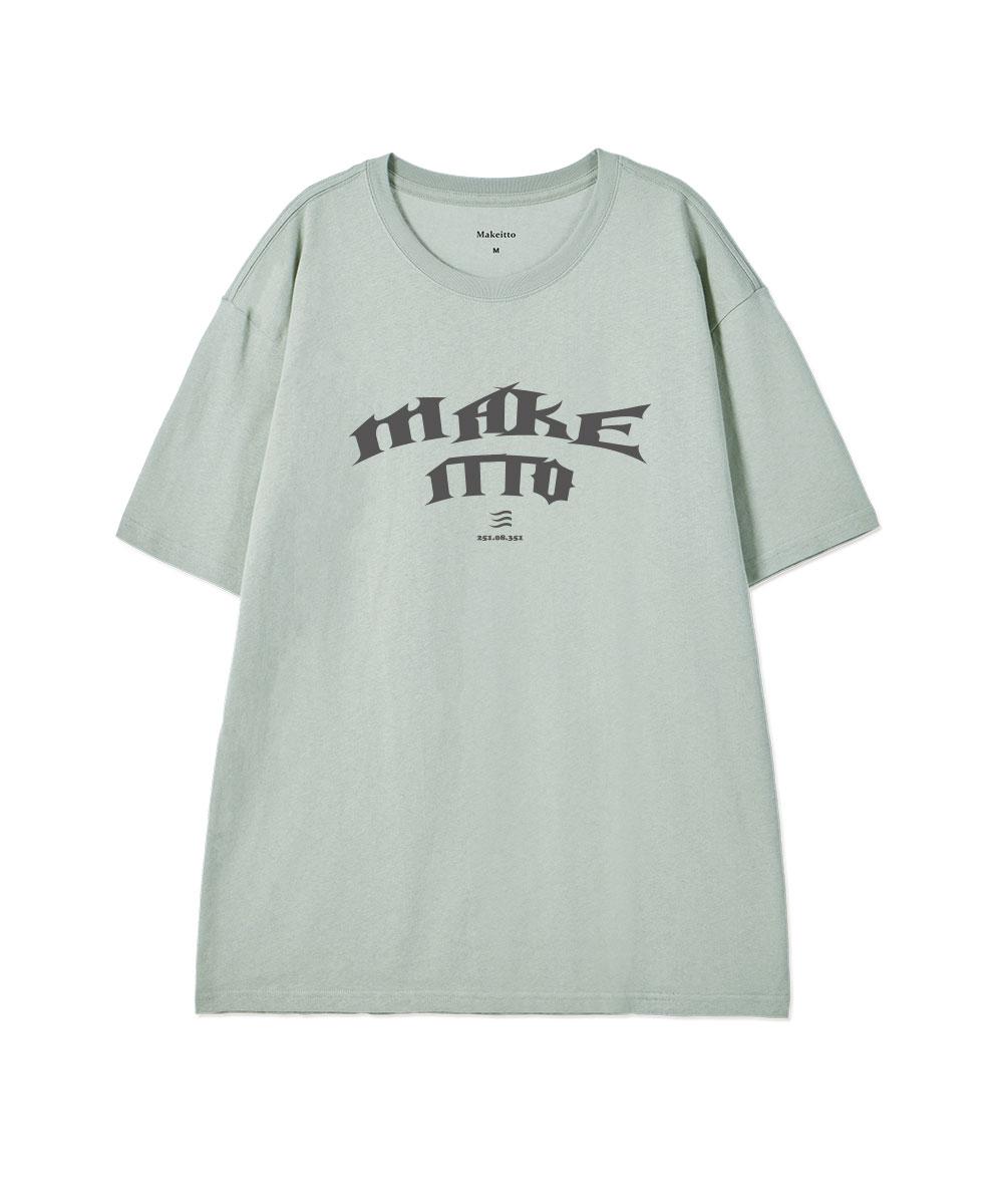 Make It Two [Black Letter]Crew Neck Tee_Mint M