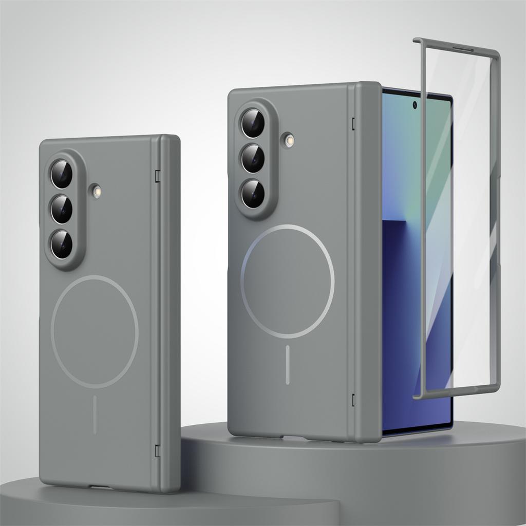 Hinge Protective Magnetic Shockproof Phone Case for Samsung Galaxy Z Fold 7 6 5 4 3 5G for Magsafe Fold7 Fold6 Frosted Cover