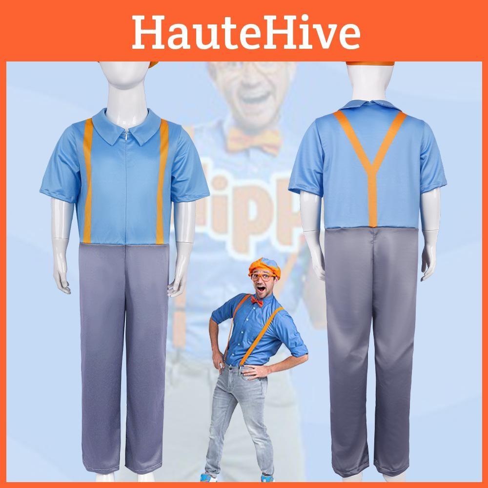 Cosplays Costumes Blippi Full Body Game Performance Jumpsuit Clothes Halloween