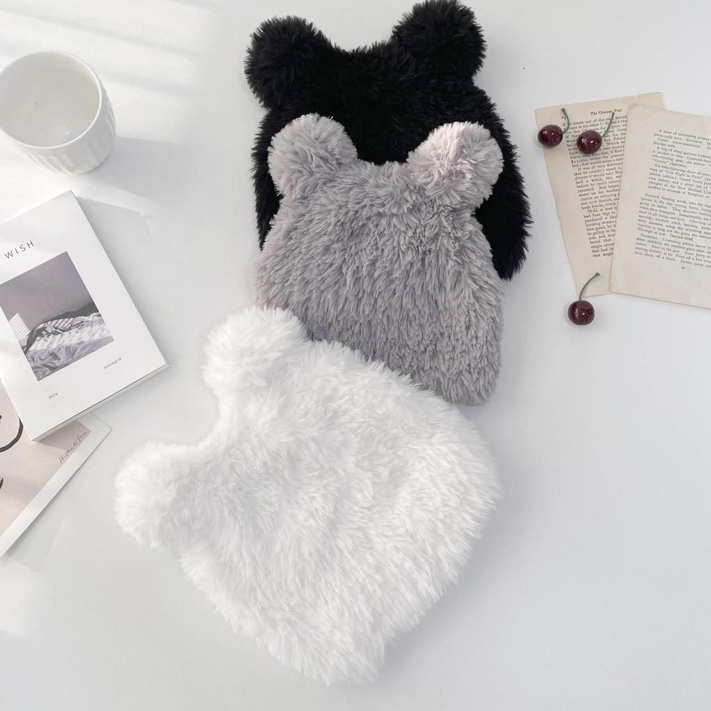 Women's and Men's Couple Daily Teddy Bear Fur Beanie Hat