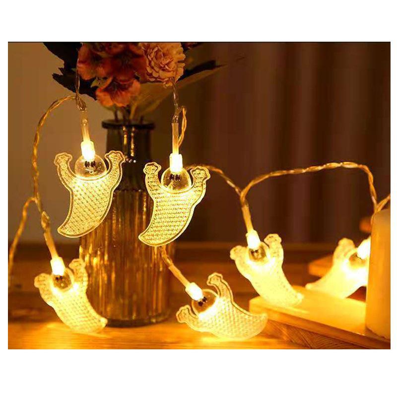 Halloween LED String Lights - Pumpkin, Spider, Ghost, Horror Decor, Marigold Colored Small Lights