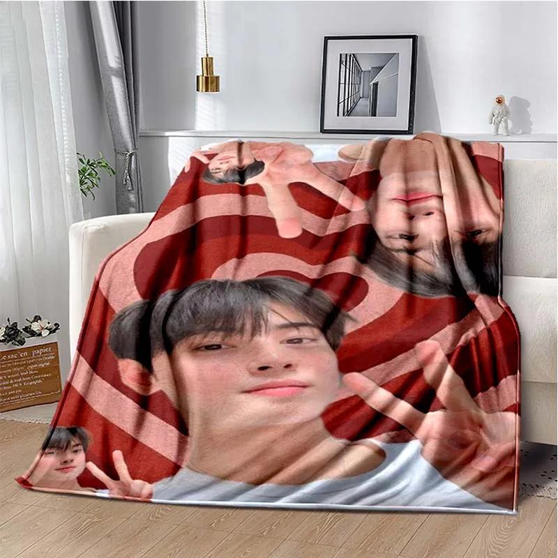 Populární korejský herec Cha EunWoo deka Star Art Flanel Měkká teplá deka pro ložnici Pikniková deka Dárek pro fanoušky