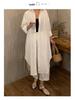 Cardigan Lungo Stile Coreano Sopra il Ginocchio con Revers Camicia Parasole 2025