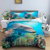 Dolphin Duvet Cover Set 2/3Pcs Marine Life Pillow Case Bedding Sets King Twin Full Queen Size Polyester Quilt Cover For Teens