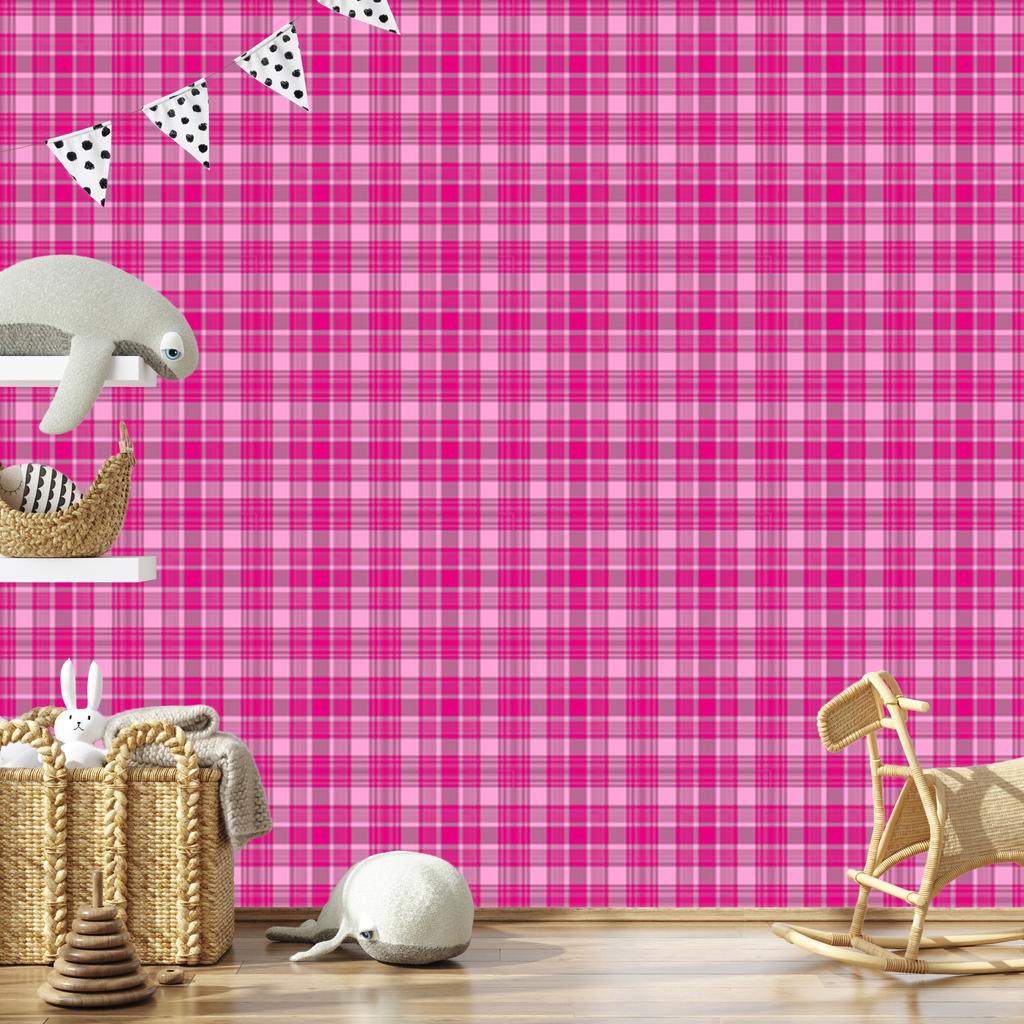 Pink Purple Checkered Wallpaper for Living Room and Bedroom 50x1000
