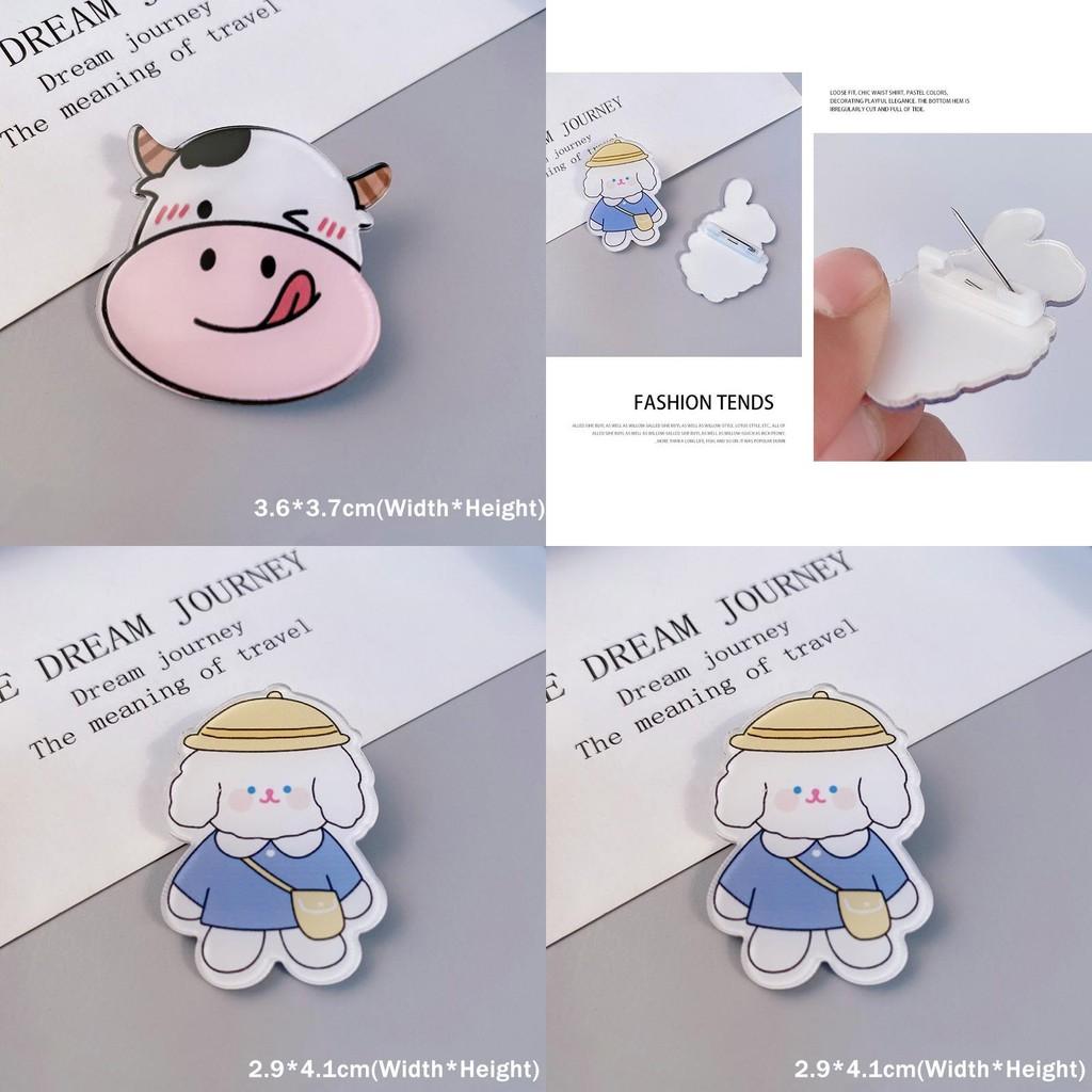 Delightful Cartoon Animal Brooches For Backpacks Jeans And T-shirt Decor