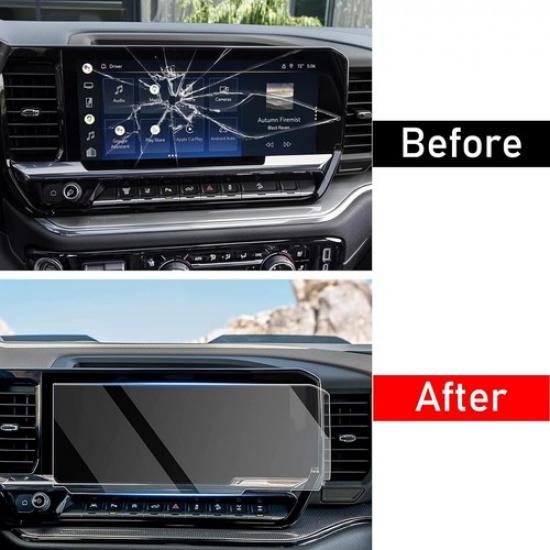 2X Car TouchScreen Protector Tempered Glass 13.4In For 2022-2024 Chevy Silverado