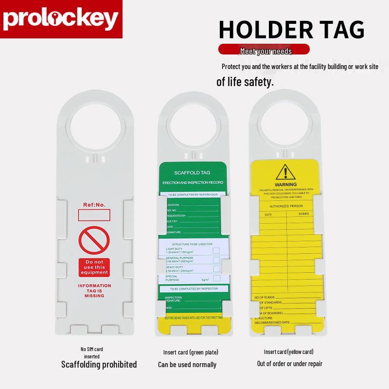 Prolockey Industrial Safety Lockout Warning Tag for Construction PVC Scaffolding 