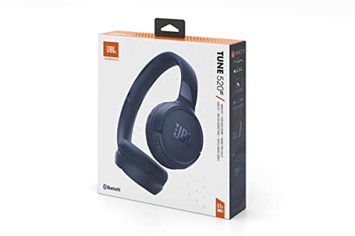 JBL TUNE 520BT Bluetooth On-ear Headphones USB Type-C Charging 57 Hours Playback Multi-point Connection Blue JBLT520BTBLU
