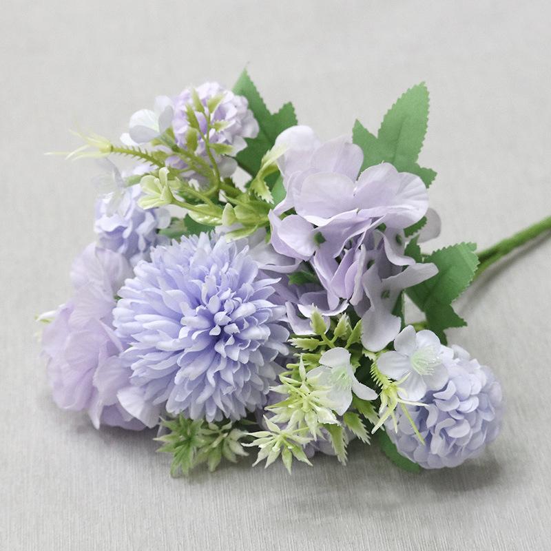 Nordic Style 5 European-Style Colorful Hydrangea Ins Simulation Flower Wedding Arch Road Lead Holding Home Floral Decoration