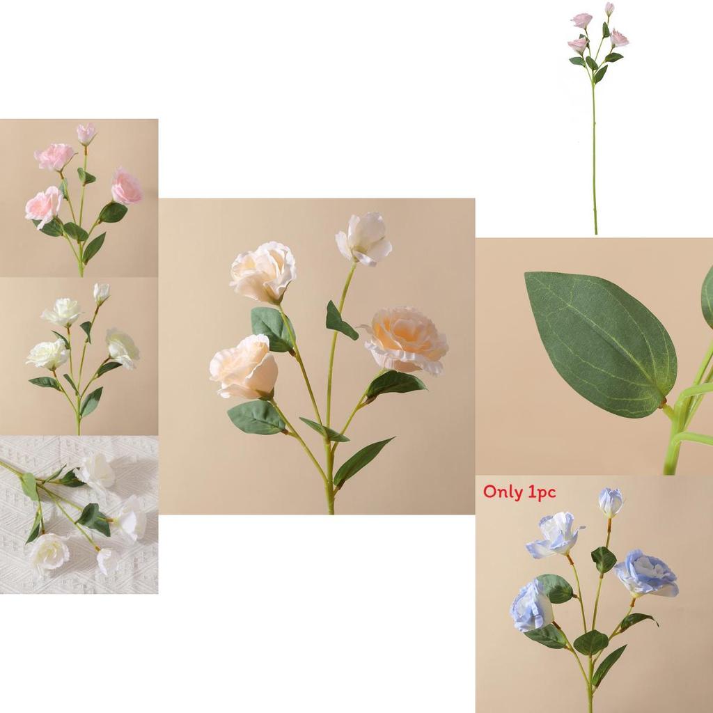 Artificial Eustoma Silk Flower Bouquet For Wedding Decor Home Styling Photography Prop