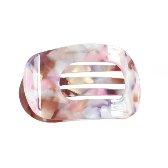 Women Hair Claw Flat Round Shape Strong Grip Bendable Teeth Curved Design Hair Clip Back Head Large Clip Hair Accessory