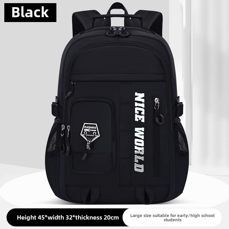 

teenage school backpack for boys girls cool large bookbag student backpack with many pockets college middle high school bags чорний