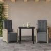 VidaXL Bistro Set with Cushions 3 Pcs, Chairs and Patio Table, Outdoor Terrace Furniture, Modern, Light Grey 3212605