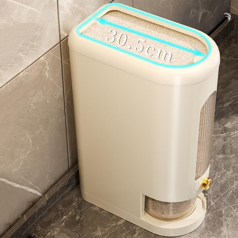 Contenitore per Riso da 10/20 kg Dispenser per Alimenti Secchi Secchio per Riso a Prova di Insetti Scatola Porta Cereali di Grande Capacità Per Casa Cucina