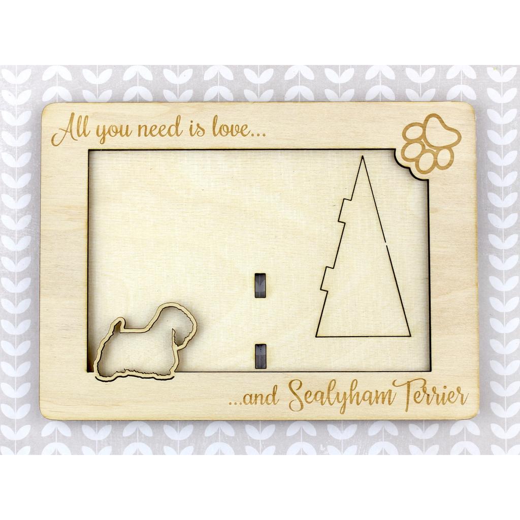 Sealyham Terrier, Welsh Border Terrier, Cowley Terrier - Photo frame, engraved wooden frame, a lovely gadget for the dog lover by Art-Dog