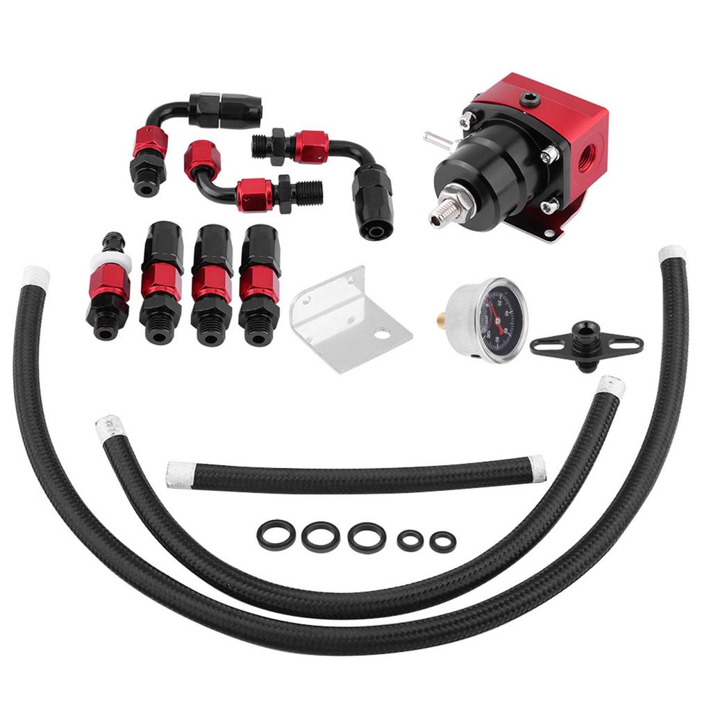 Fuel Pressure Regulator Kit Oil 0-100psi Gauge AN 6 Fitting End
