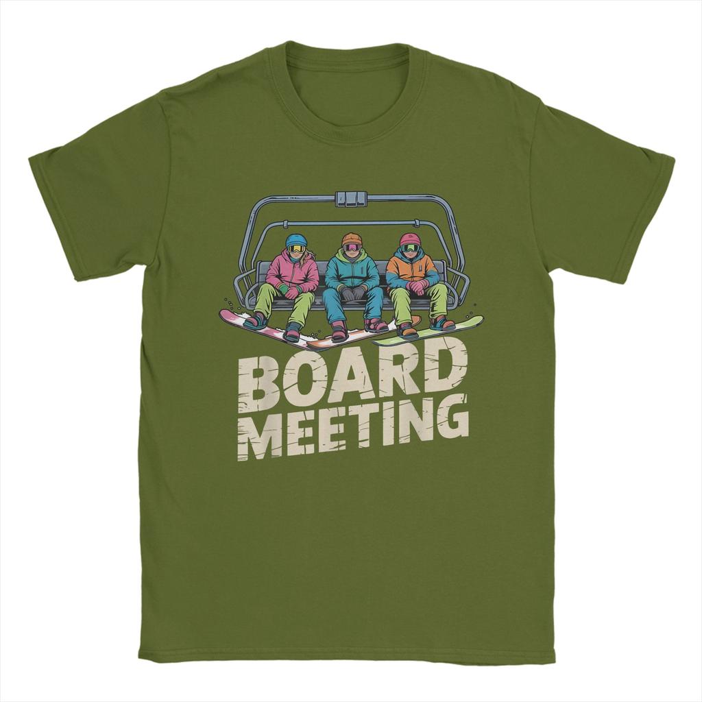 Leisure Snowboard Board Meeting TShirt for Unisex O Neck Pure Cotton T Shirts  Short Sleeve Tee Shirt Birthday Present Clothes