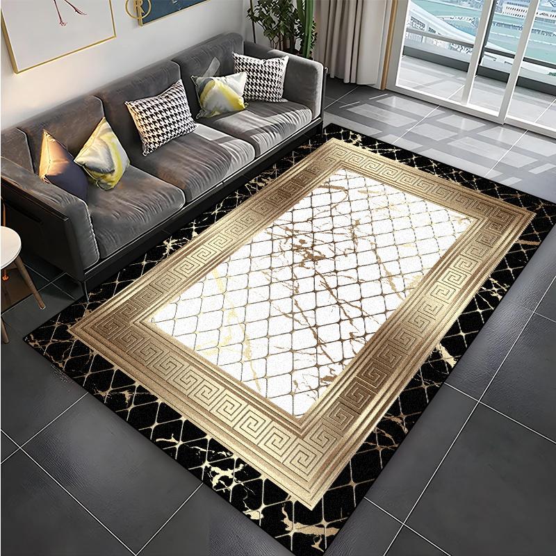 Modern Golden Luxury Carpet for Living Room Abstract Large Size Carpets Non-slip Bedroom Decoration Rug 200x300 Coffee Table Mat