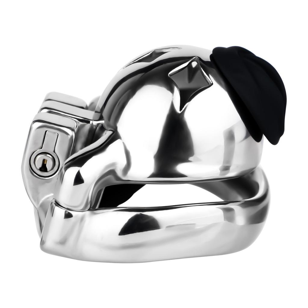 Men Short CB Lock Penis Cage Cock Lock with Belt Stainless Steel Chastity Lock Sex Toy Femdom BDSM