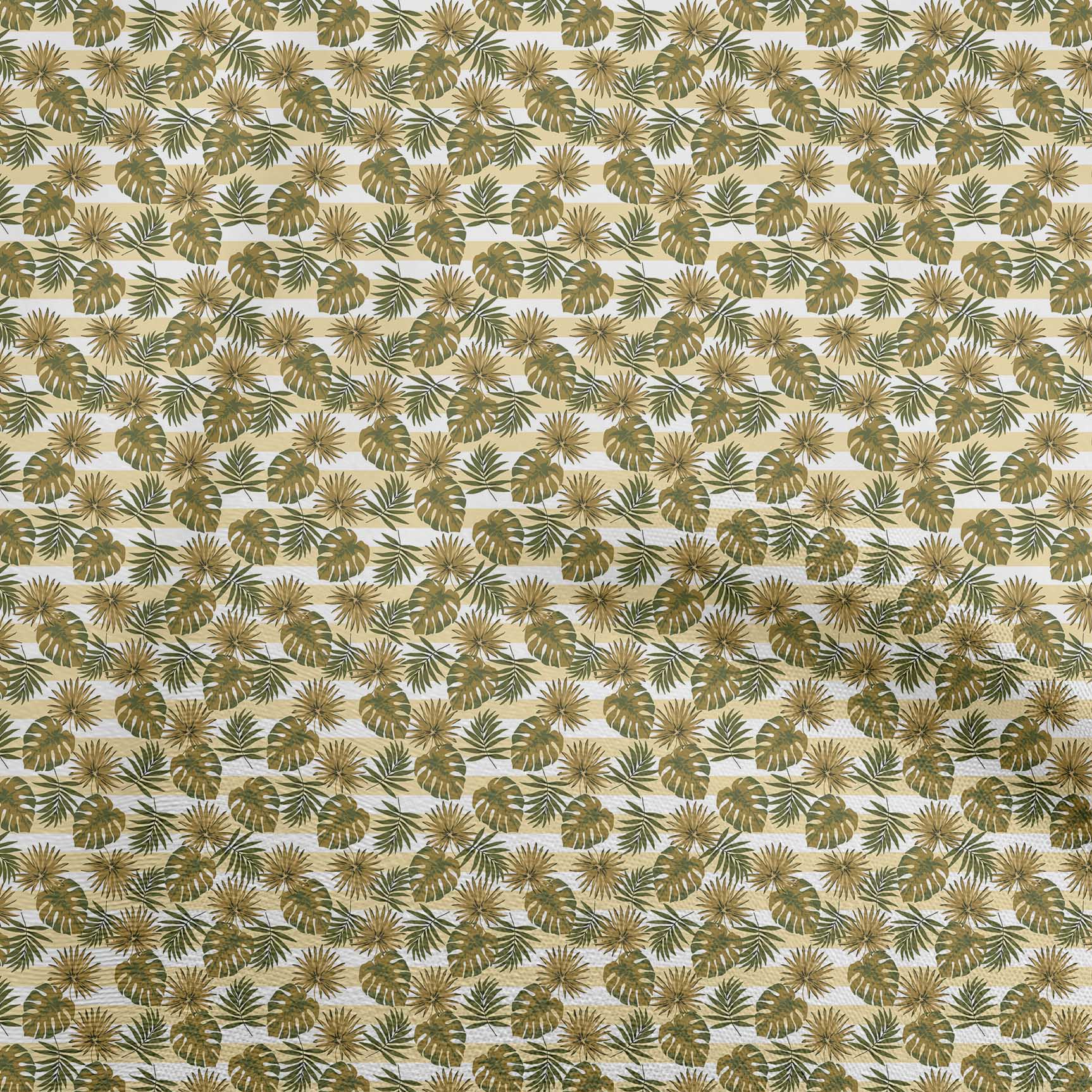 

oneOone Cotton Flex Green Fabric Leaf With Stripes Sewing Craft Projects Fabric Prints By Yard 40 Inch 42 Inch Wide - Viscose Chiffon оливковий колір