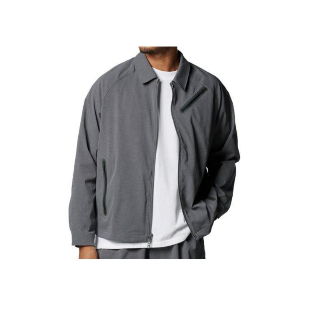 Under Armour Solid Color Zip-Up Collar Long Sleeve Jacket Men Outerwear Gray 1383029-025