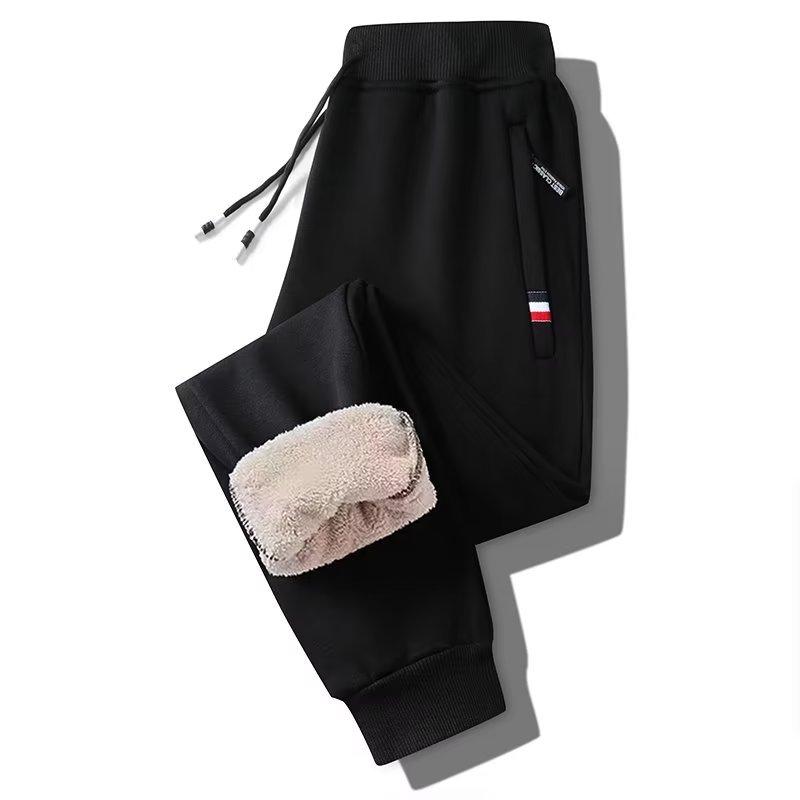 Men's Winter Lambskin Pants Thick Fleece Pants Warm Pants Men's Casual Sports Pants