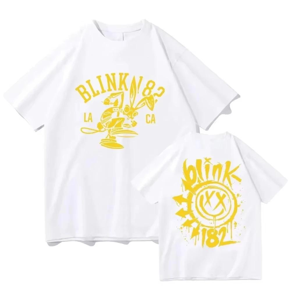 2026 New Blink 182 World Tour Fashion T-shirt Round Neck Follower Gifts for Men and Women Top Cotton T-shirt Blink 182 Tshirt