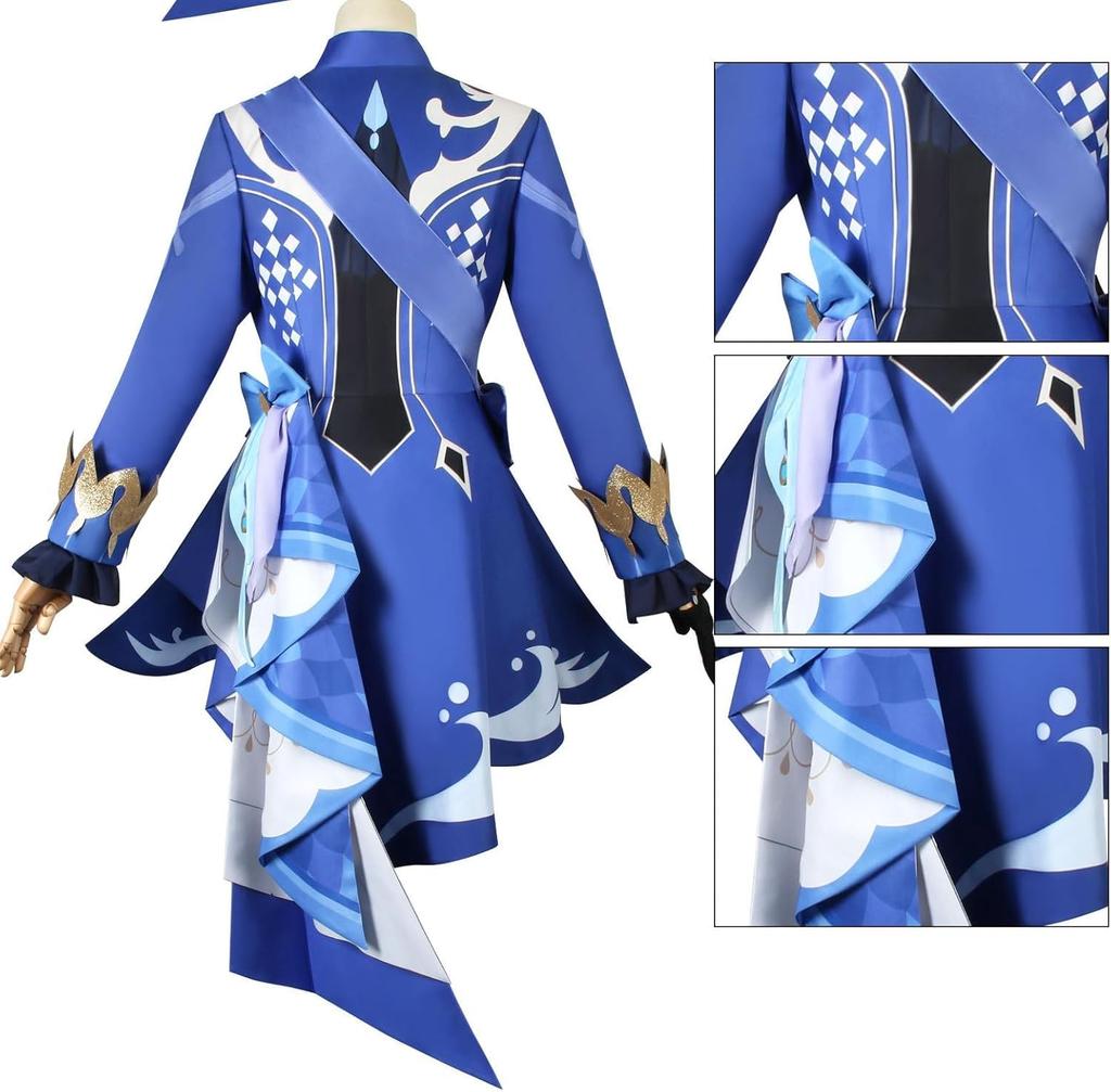 Genshin Impact Cosplay, Focalorus, Freena, and Furus, Full Costume Set with Wig, Adult Costume, Unisex, for School Festivals (Focalorus, Size M)