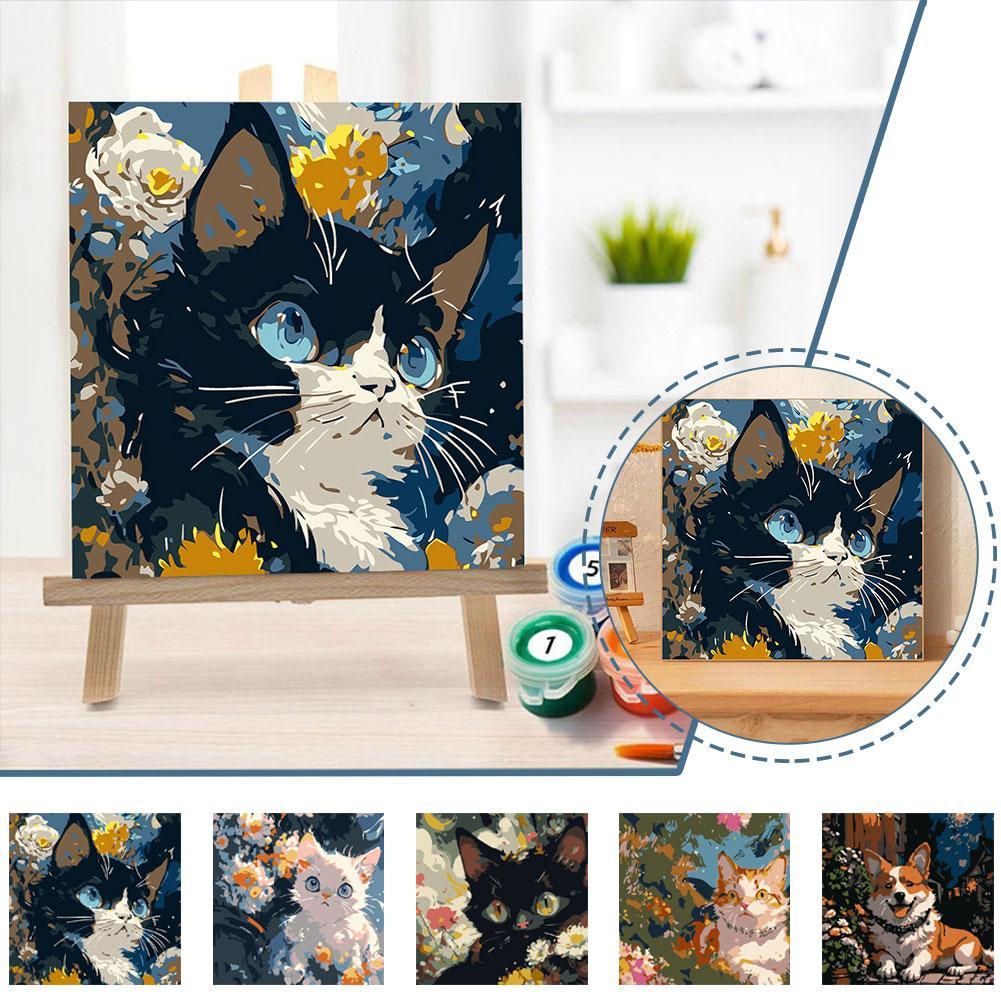 Cat Paint By Numbers Kit For Adults Cat Digital Painting For Beginners Painting By Numbers For Gifts And Home Interior Decor