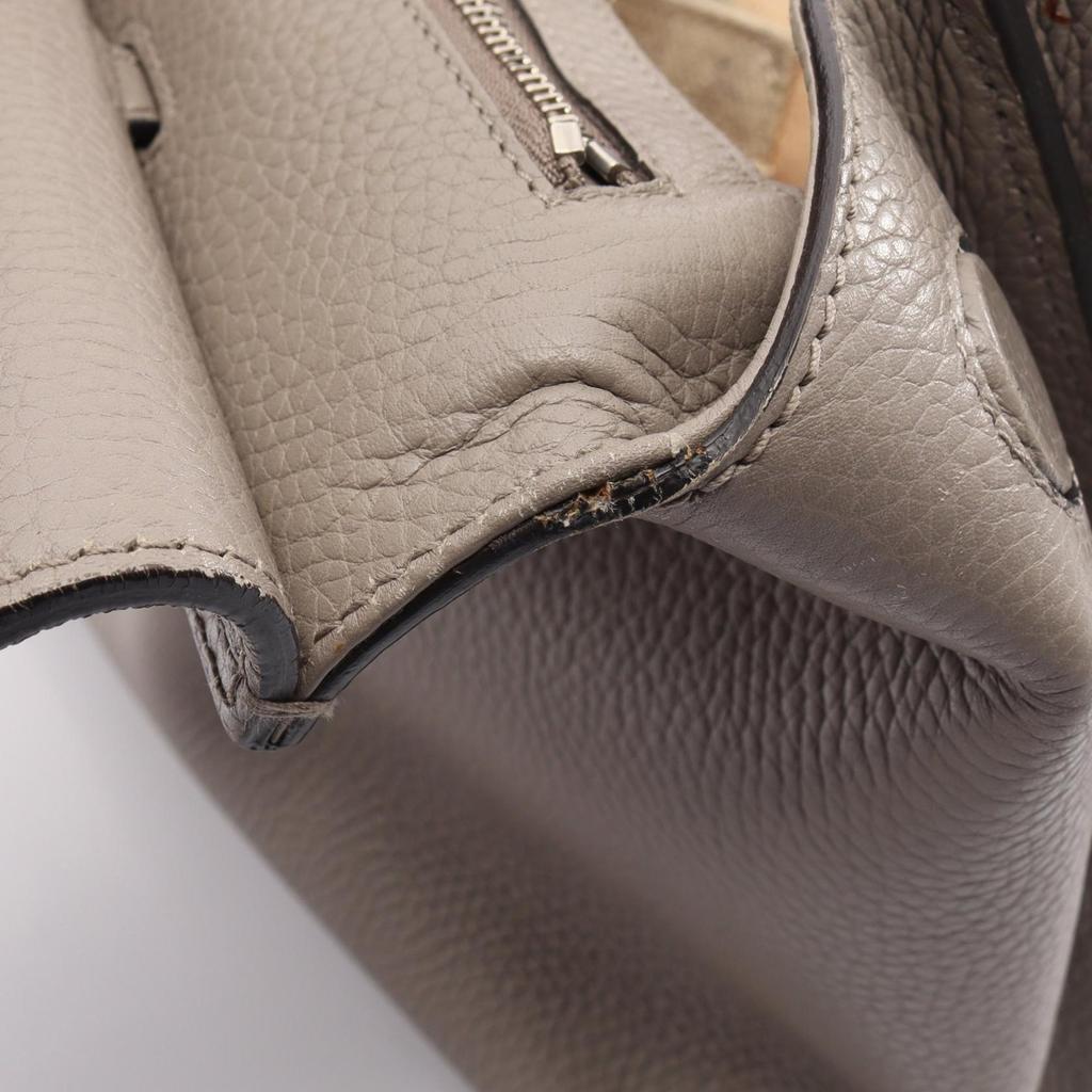 Used GUCCI Bamboo Daily Medium 2-Way Bag Handbag 392013 Leather Gray Used Women