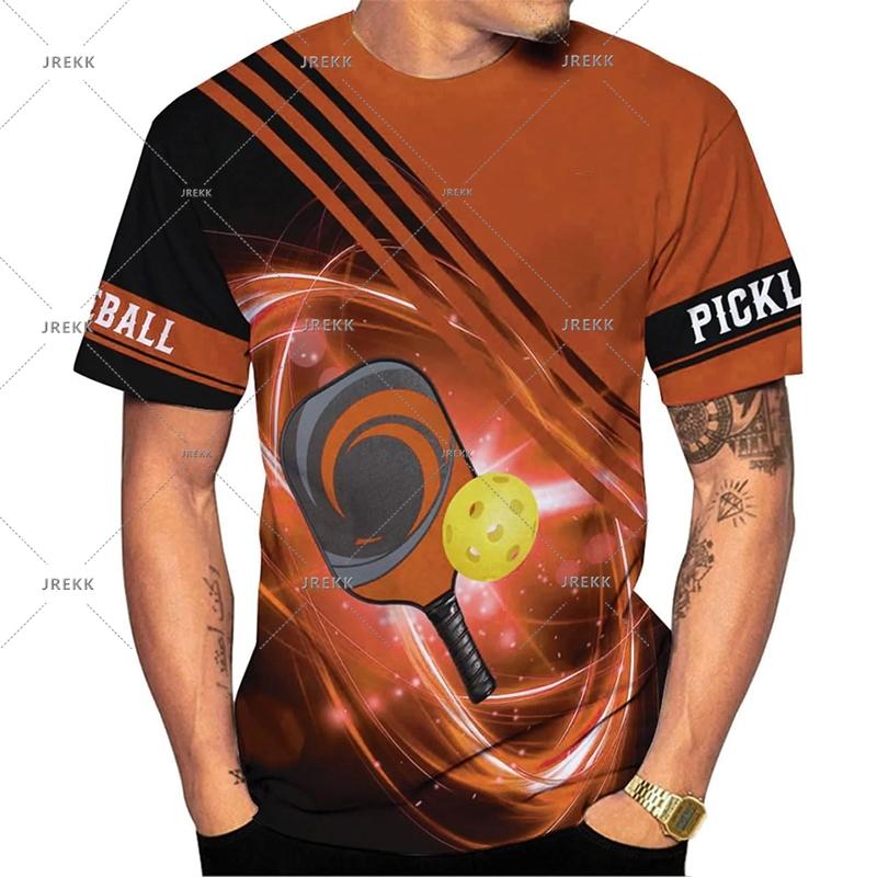 Popular Sport T-shirt For Men Cool Pickleball Graphic Street Casual Short Sleeve T-shirts Casual Funny Game Tee Top 2025 Summer