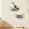 Wall-Mounted Wooden Cat Tree with Climbing Frame, Bed, Stairs, and Jumping Platform