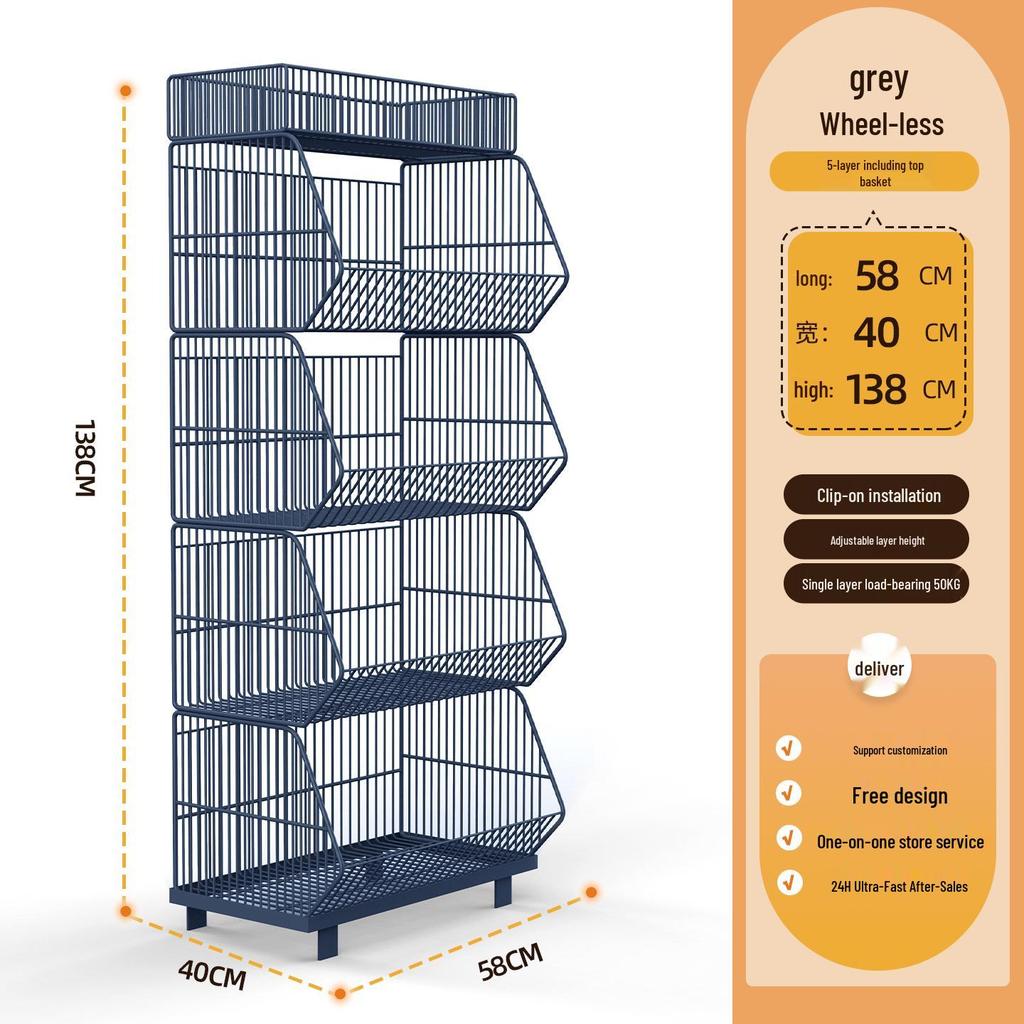 Multi-Layer Stackable Display Basket for Snacks & Vegetables