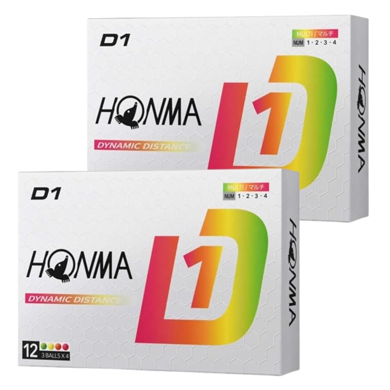

[2 dozen set] Honma Golf D1 ball golf ball 2024 model BT2401 multi color (24 balls) Official ball *Comes with original shop card